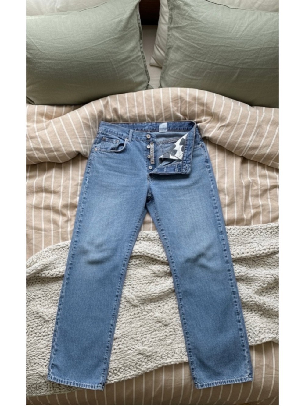 Vintage Women's Lucky Brand Straight Leg Jeans Size 14/32 Blue Y2K Button Fly